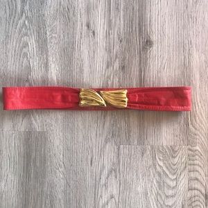 Vintage Red Pleather Belt